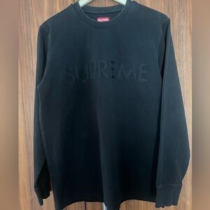 Supreme Black on Black Embroidered Long Sleeve
